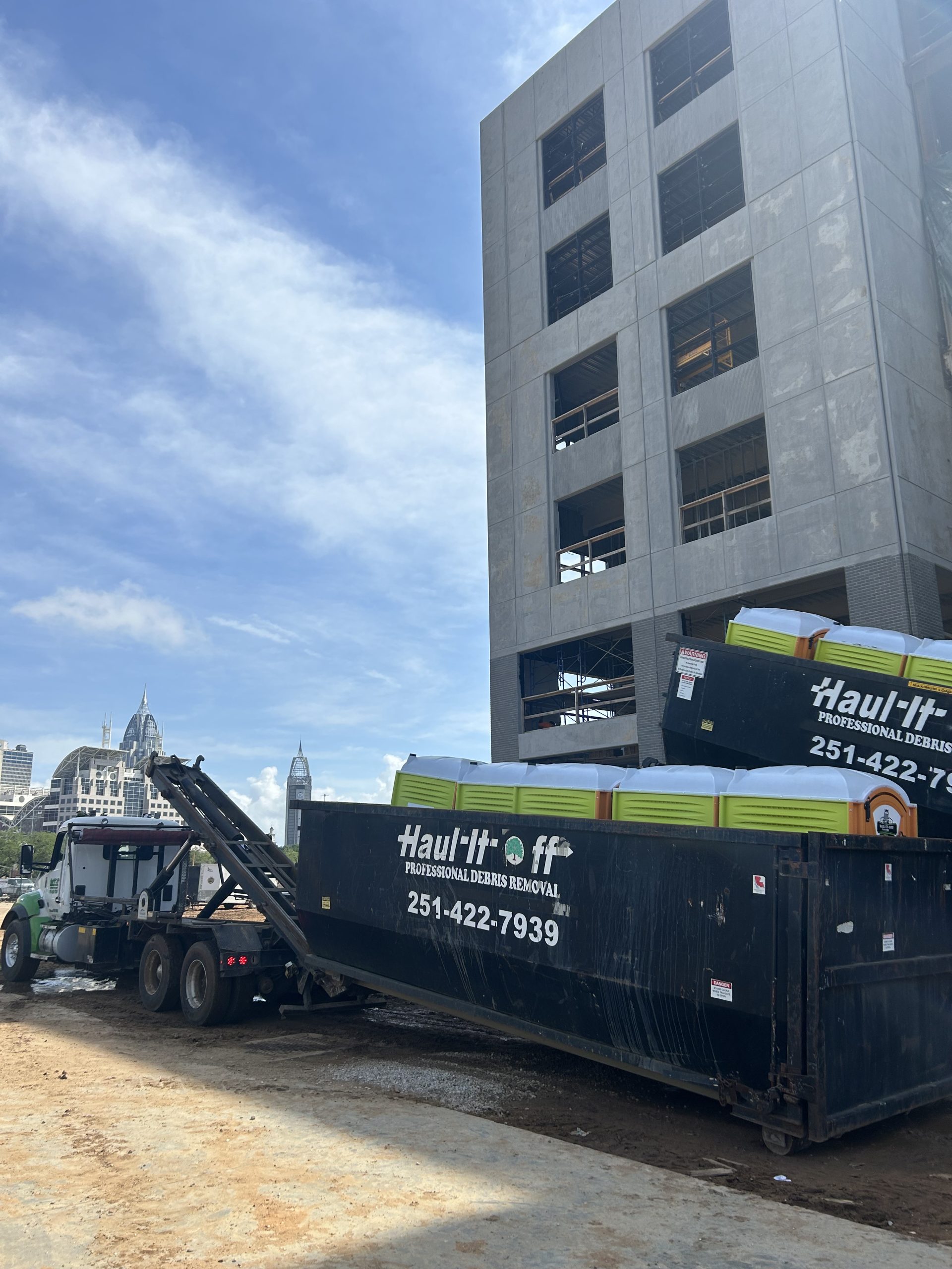 2 portable toilets in Mobile AL placed by Haul It Off