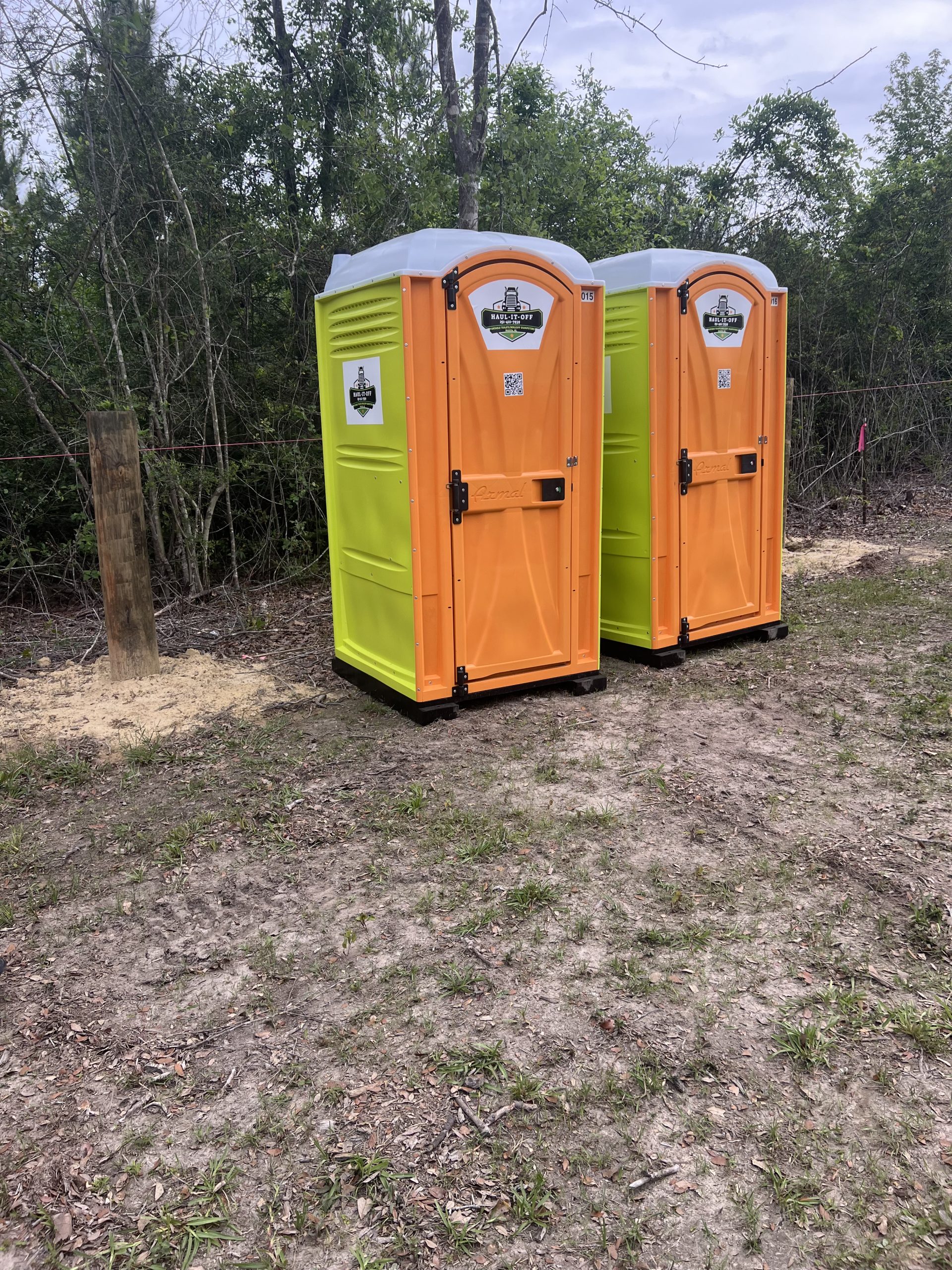 2 portable toilets in Mobile AL placed by Haul It Off